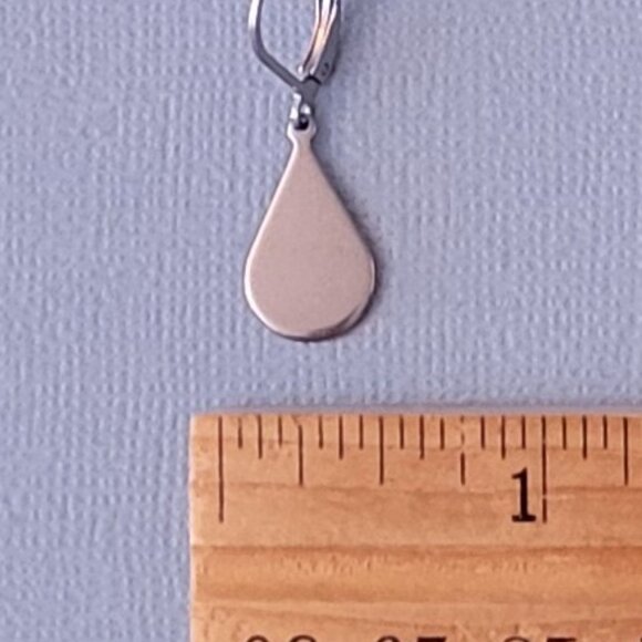 TEARDROP Stainless Steel Lever Back Earrings Minimalist - Picture 6 of 8